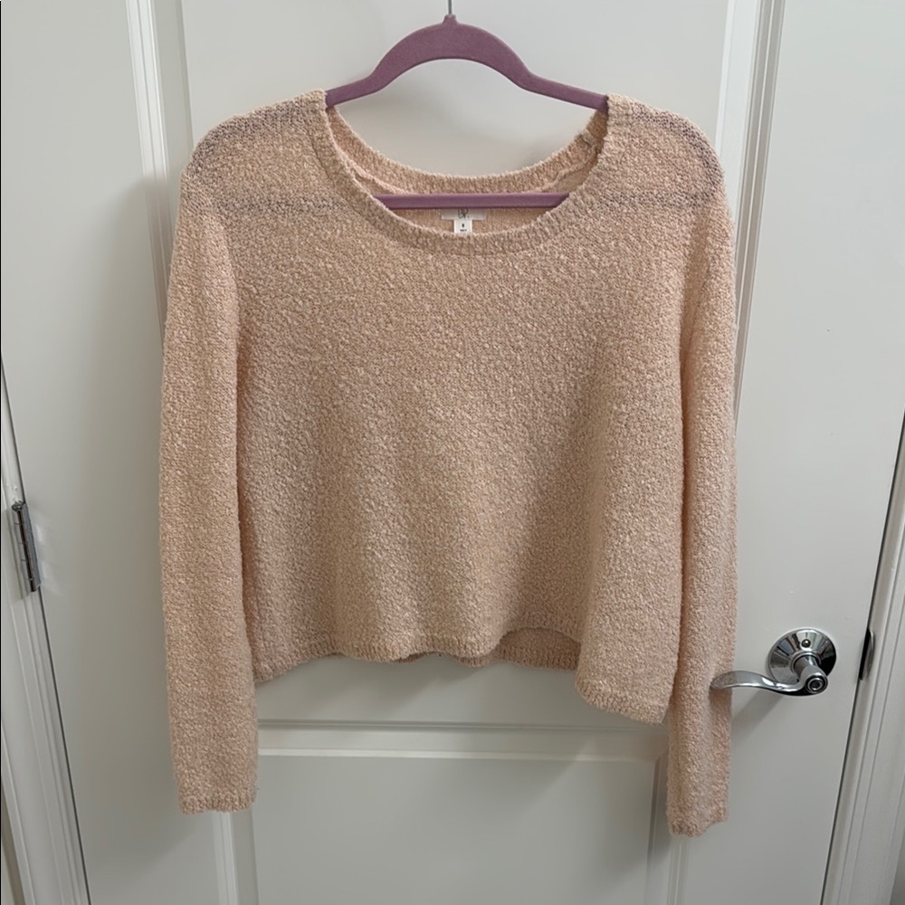 Nordstrom BP Women's Pink/Cream Cropped Sweater